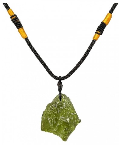 Moldavite Crystal Necklace for Men Women, Handmade Irregular Stone Pendant Crystal Energy Stone Weitht 12-15g $19.97 Necklaces