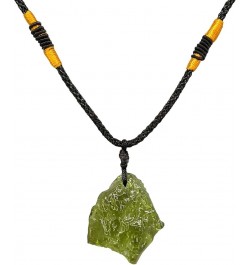 Moldavite Crystal Necklace for Men Women, Handmade Irregular Stone Pendant Crystal Energy Stone Weitht 12-15g $19.97 Necklaces