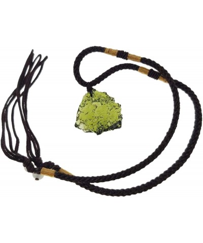 Moldavite Crystal Necklace for Men Women, Handmade Irregular Stone Pendant Crystal Energy Stone Weitht 12-15g $19.97 Necklaces