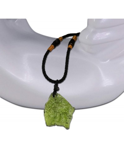 Moldavite Crystal Necklace for Men Women, Handmade Irregular Stone Pendant Crystal Energy Stone Weitht 12-15g $19.97 Necklaces