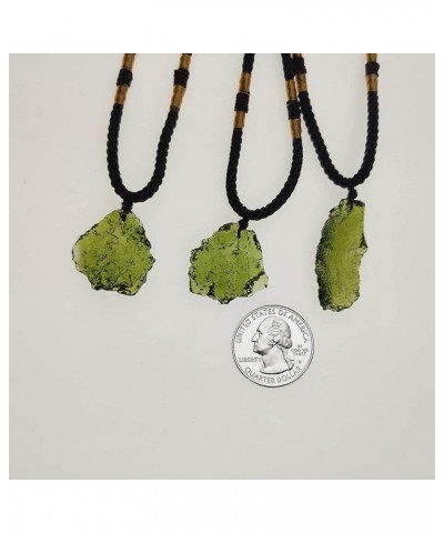 Moldavite Crystal Necklace for Men Women, Handmade Irregular Stone Pendant Crystal Energy Stone Weitht 12-15g $19.97 Necklaces