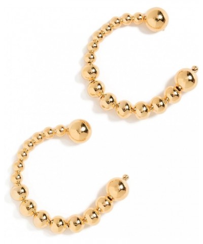 Women's Solid Beaded Ball Loop Stud Earrings Gold $38.50 Earrings