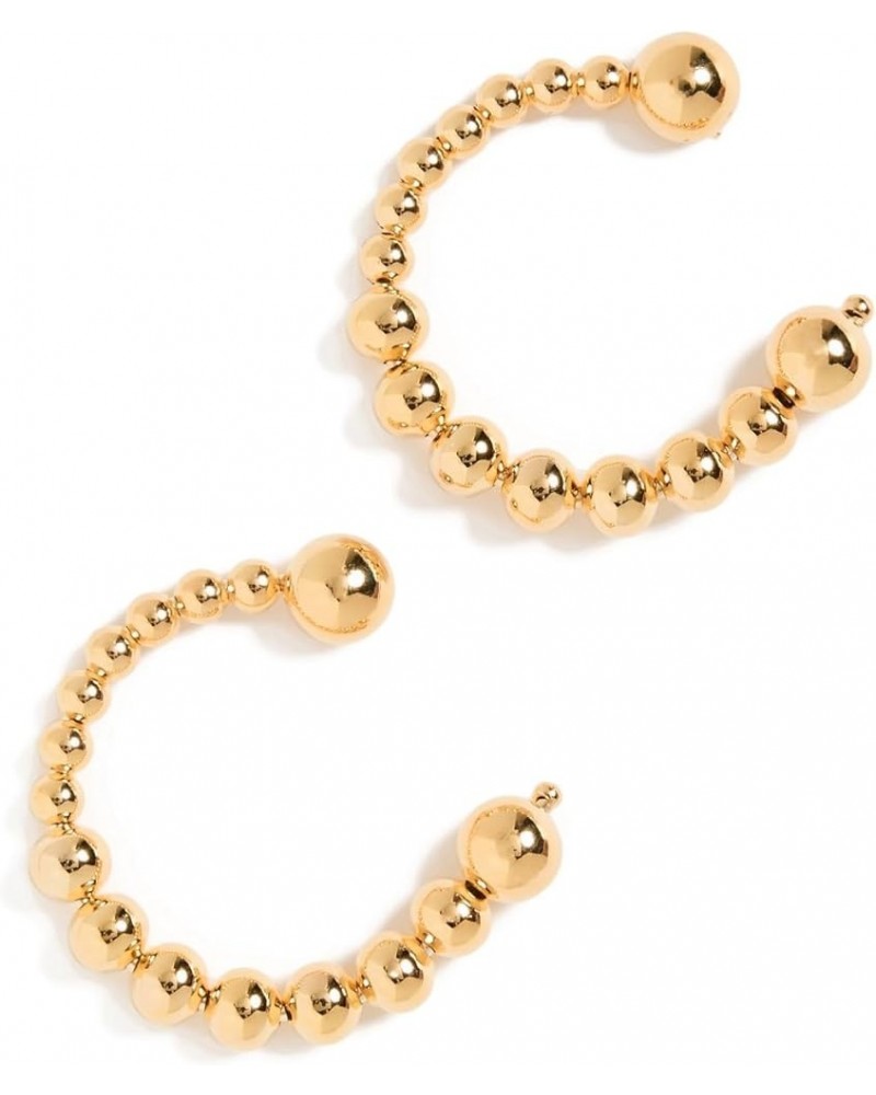 Women's Solid Beaded Ball Loop Stud Earrings Gold $38.50 Earrings