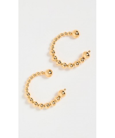 Women's Solid Beaded Ball Loop Stud Earrings Gold $38.50 Earrings