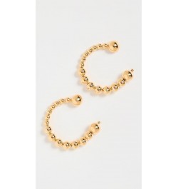 Women's Solid Beaded Ball Loop Stud Earrings Gold $38.50 Earrings