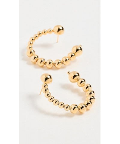 Women's Solid Beaded Ball Loop Stud Earrings Gold $38.50 Earrings