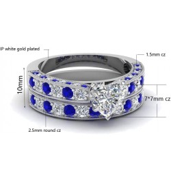 Yellow Gold Filled Bridal Sets Marquise cut Cz Engagement Ring 2pcs Womens Wedding Ring Sets Blue5 7 $14.09 Sets