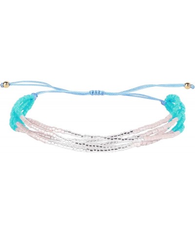 Miyuki Beaded Bracelets Multi Strands Bracelets Adjustable Bohemian Style Charm Bangles Blue White 1F $11.08 Bracelets