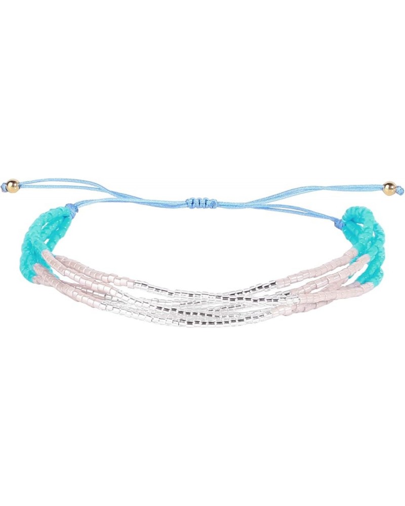 Miyuki Beaded Bracelets Multi Strands Bracelets Adjustable Bohemian Style Charm Bangles Blue White 1F $11.08 Bracelets