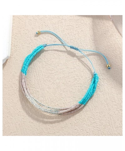 Miyuki Beaded Bracelets Multi Strands Bracelets Adjustable Bohemian Style Charm Bangles Blue White 1F $11.08 Bracelets