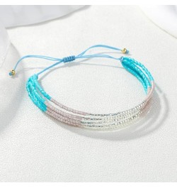 Miyuki Beaded Bracelets Multi Strands Bracelets Adjustable Bohemian Style Charm Bangles Blue White 1F $11.08 Bracelets