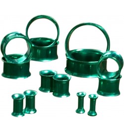 PAIR of Green Titanium Anodized Double Flare Tunnels Plugs Earlets Gauges Body Jewelry 4g (5mm) $9.15 Body Jewelry