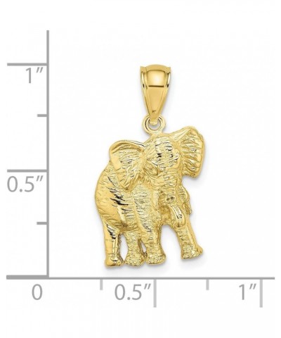 13.5mm 10k Gold 2 d Elephant With Raised Trunk Charm Pendant Necklace Jewelry Gifts for Women $146.96 Necklaces