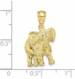 13.5mm 10k Gold 2 d Elephant With Raised Trunk Charm Pendant Necklace Jewelry Gifts for Women $146.96 Necklaces