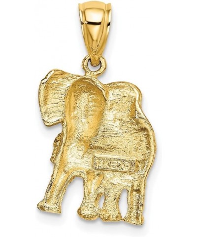 13.5mm 10k Gold 2 d Elephant With Raised Trunk Charm Pendant Necklace Jewelry Gifts for Women $146.96 Necklaces