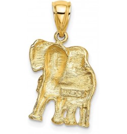 13.5mm 10k Gold 2 d Elephant With Raised Trunk Charm Pendant Necklace Jewelry Gifts for Women $146.96 Necklaces