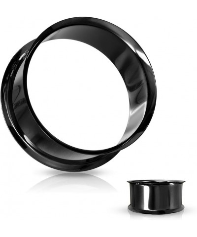 Pair of Double Flared Tunnel Plugs Titanium IP over 316L Surgical Steel 3/4" Black $11.50 Body Jewelry