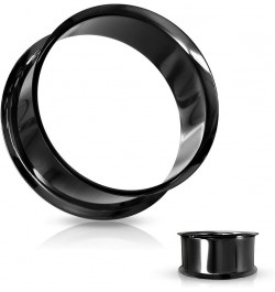 Pair of Double Flared Tunnel Plugs Titanium IP over 316L Surgical Steel 3/4" Black $11.50 Body Jewelry