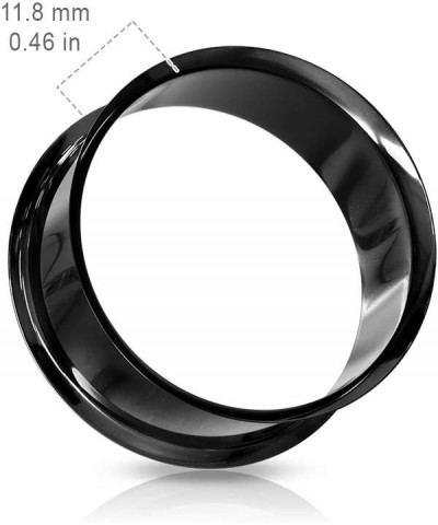 Pair of Double Flared Tunnel Plugs Titanium IP over 316L Surgical Steel 3/4" Black $11.50 Body Jewelry