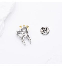 925 Sterling Silver Tooth Fairy Necklace Fairy Tooth Pin Brooch Charm Crystal Badge Jewelry, 18K Yellow Gold Flower Tooth Bro...