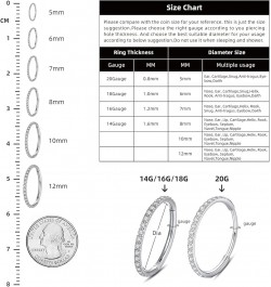 316L-Stainless-Steel Hinged Nose-Septum-Rings Hoop : with Zircon/Opal 14G 16G 18G 20g Body Pierecing Ring Segment Clicker Lip...