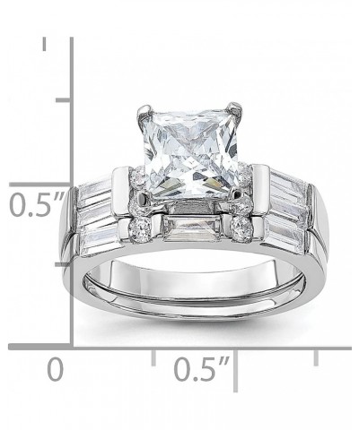 925 Sterling Silver Cubic Zirconia Cz Engagement Ring Wedding Band Two Piece Set Fine Jewelry For Women Gifts For Her $46.53 ...