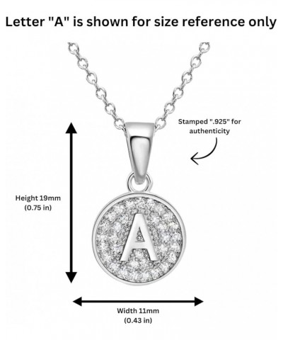 925 Sterling Silver Alphabet Letter Round Initial Pendant Necklace with Cubic Zirconia CZ Stones, Adjustable Chain Letter E $...