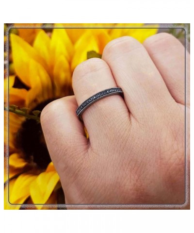 0.12 Carat (ctw) Round Black Diamond Thin Milgrain Stackable Wedding Band Ring for Ladies, Available in Various Metal in 10K/...