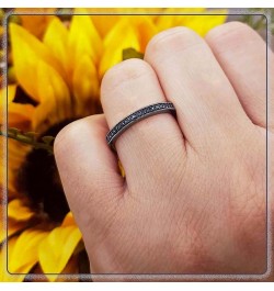 0.12 Carat (ctw) Round Black Diamond Thin Milgrain Stackable Wedding Band Ring for Ladies, Available in Various Metal in 10K/...