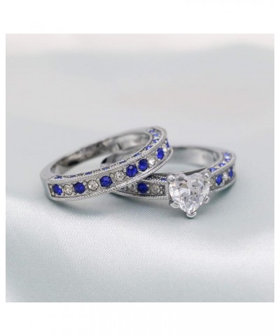 Yellow Gold Filled Bridal Sets Marquise cut Cz Engagement Ring 2pcs Womens Wedding Ring Sets Blue5 7 $14.09 Sets