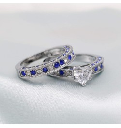 Yellow Gold Filled Bridal Sets Marquise cut Cz Engagement Ring 2pcs Womens Wedding Ring Sets Blue5 7 $14.09 Sets