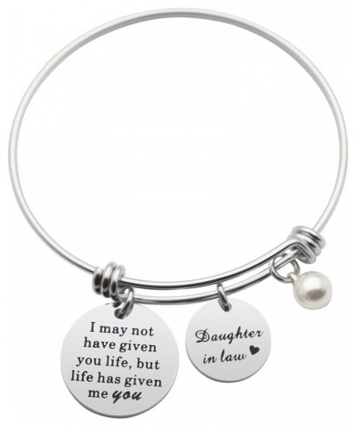 Daughter in Law Charm Bracelet Stainless Steel Adjustable Bangle Daughter in Law Step Daughter Birthday Wedding Gift I may no...