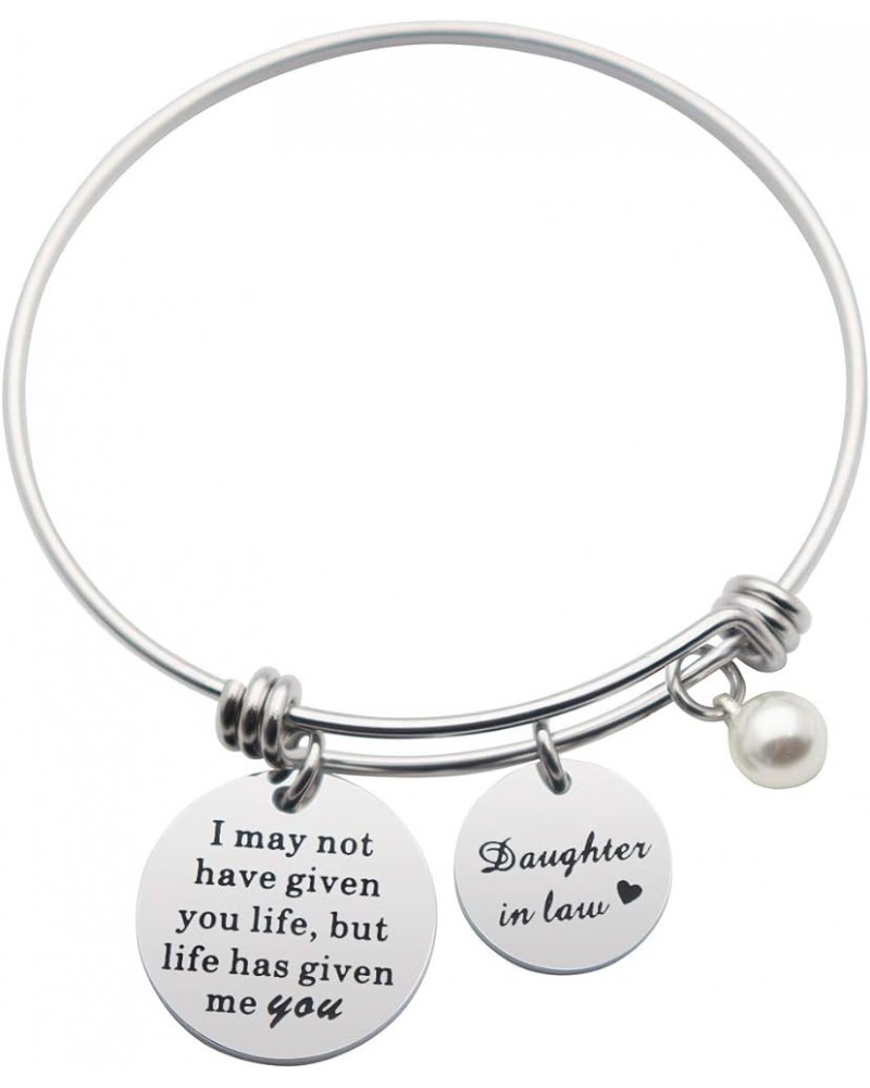 Daughter in Law Charm Bracelet Stainless Steel Adjustable Bangle Daughter in Law Step Daughter Birthday Wedding Gift I may no...