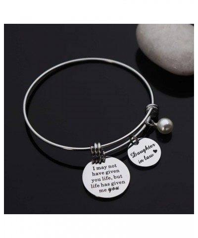 Daughter in Law Charm Bracelet Stainless Steel Adjustable Bangle Daughter in Law Step Daughter Birthday Wedding Gift I may no...