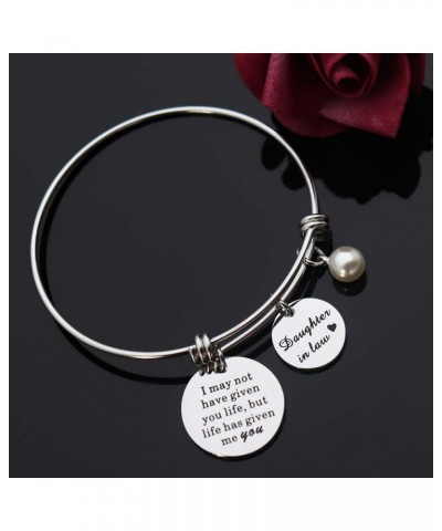 Daughter in Law Charm Bracelet Stainless Steel Adjustable Bangle Daughter in Law Step Daughter Birthday Wedding Gift I may no...