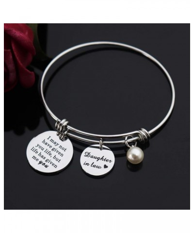 Daughter in Law Charm Bracelet Stainless Steel Adjustable Bangle Daughter in Law Step Daughter Birthday Wedding Gift I may no...