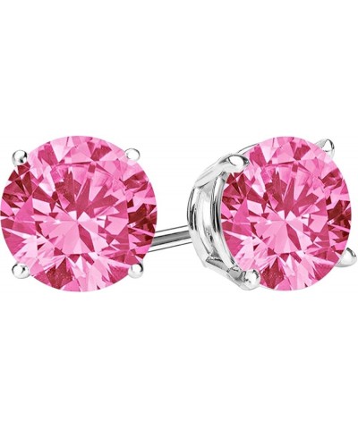 1/2-10 Carat Total Weight Pink Sapphire Stud Earrings 4 Prong Push Back Platinum 4.0 carats $131.28 Earrings