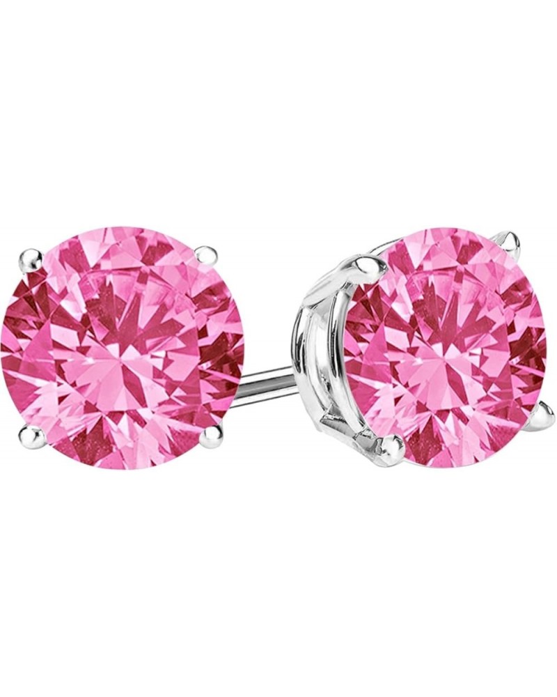 1/2-10 Carat Total Weight Pink Sapphire Stud Earrings 4 Prong Push Back Platinum 4.0 carats $131.28 Earrings