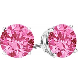 1/2-10 Carat Total Weight Pink Sapphire Stud Earrings 4 Prong Push Back Platinum 4.0 carats $131.28 Earrings