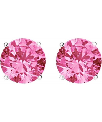 1/2-10 Carat Total Weight Pink Sapphire Stud Earrings 4 Prong Push Back Platinum 4.0 carats $131.28 Earrings