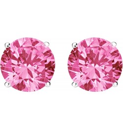 1/2-10 Carat Total Weight Pink Sapphire Stud Earrings 4 Prong Push Back Platinum 4.0 carats $131.28 Earrings