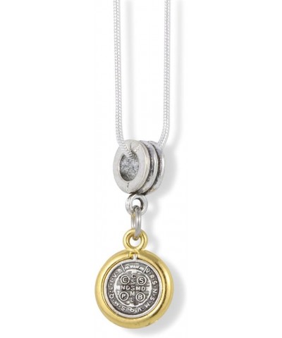 St Benedict Necklace | Medal San Benito Religious Jewelry Necklace for Women Silver Plated Chain Charm Gifts Catholic Necklac...