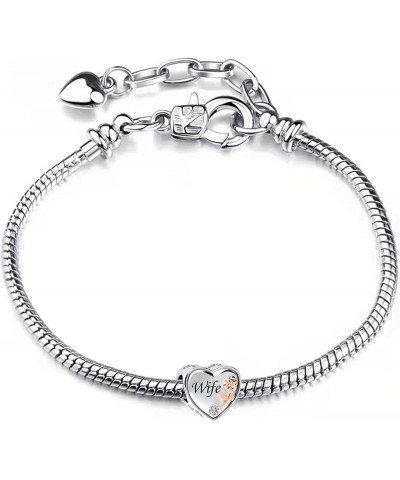 Rose Heart Love Charm for Mom Wife Daughter Grandma Auntie Compatible With Pandora Bracelets Sister $8.19 Bracelets