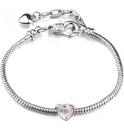 Rose Heart Love Charm for Mom Wife Daughter Grandma Auntie Compatible With Pandora Bracelets Sister $8.19 Bracelets