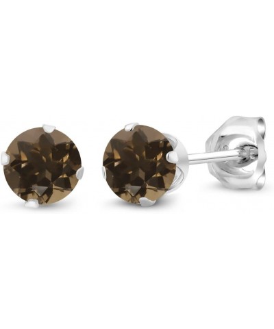 0.50 Ct Round 4mm Purple Amethyst 925 Sterling Silver Stud Earrings Smoky Quartz $30.79 Others