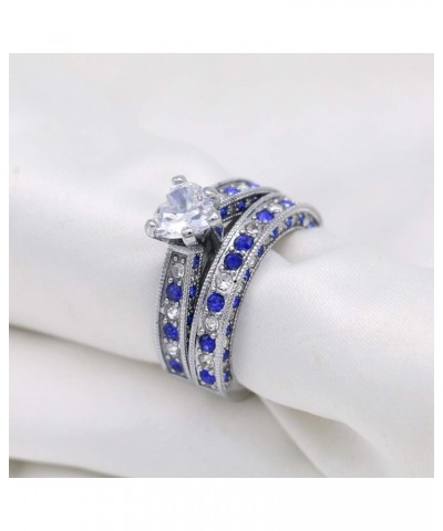 Yellow Gold Filled Bridal Sets Marquise cut Cz Engagement Ring 2pcs Womens Wedding Ring Sets Blue5 7 $14.09 Sets