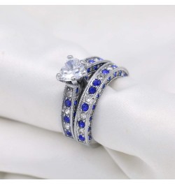 Yellow Gold Filled Bridal Sets Marquise cut Cz Engagement Ring 2pcs Womens Wedding Ring Sets Blue5 7 $14.09 Sets