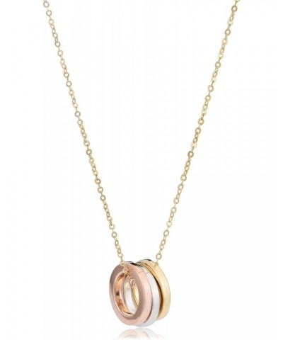 14k Tricolor Gold Triple Ring Necklace (18 inch) $89.04 Necklaces