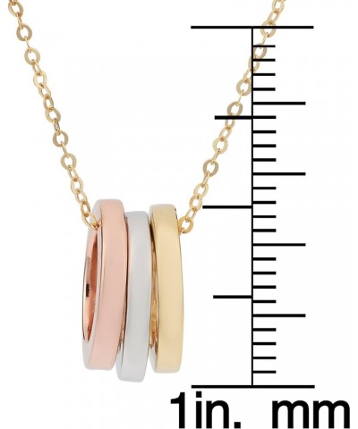 14k Tricolor Gold Triple Ring Necklace (18 inch) $89.04 Necklaces