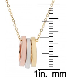 14k Tricolor Gold Triple Ring Necklace (18 inch) $89.04 Necklaces